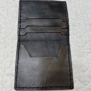 Handmade Custom Black Slim Folding Wallet w/ Pockets - OS